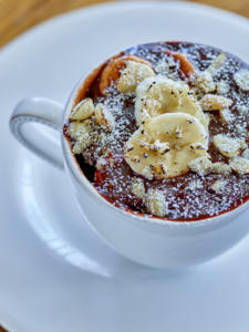 Chocolate and banana mug cake