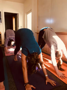 Yoga is offered regularly at Rowland + Broughton.