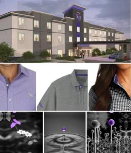 A collage illustrates the inspiration and color palette for the new Sleep Inn uniforms. 