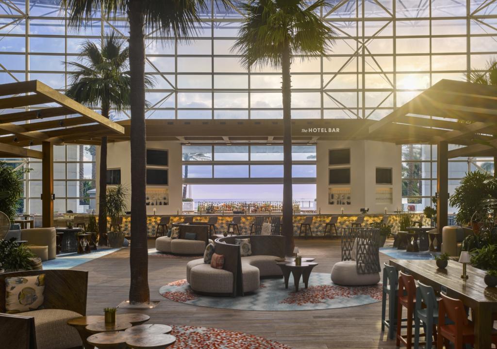 The lobby at Curio Collection’s Diplomat Beach Resort